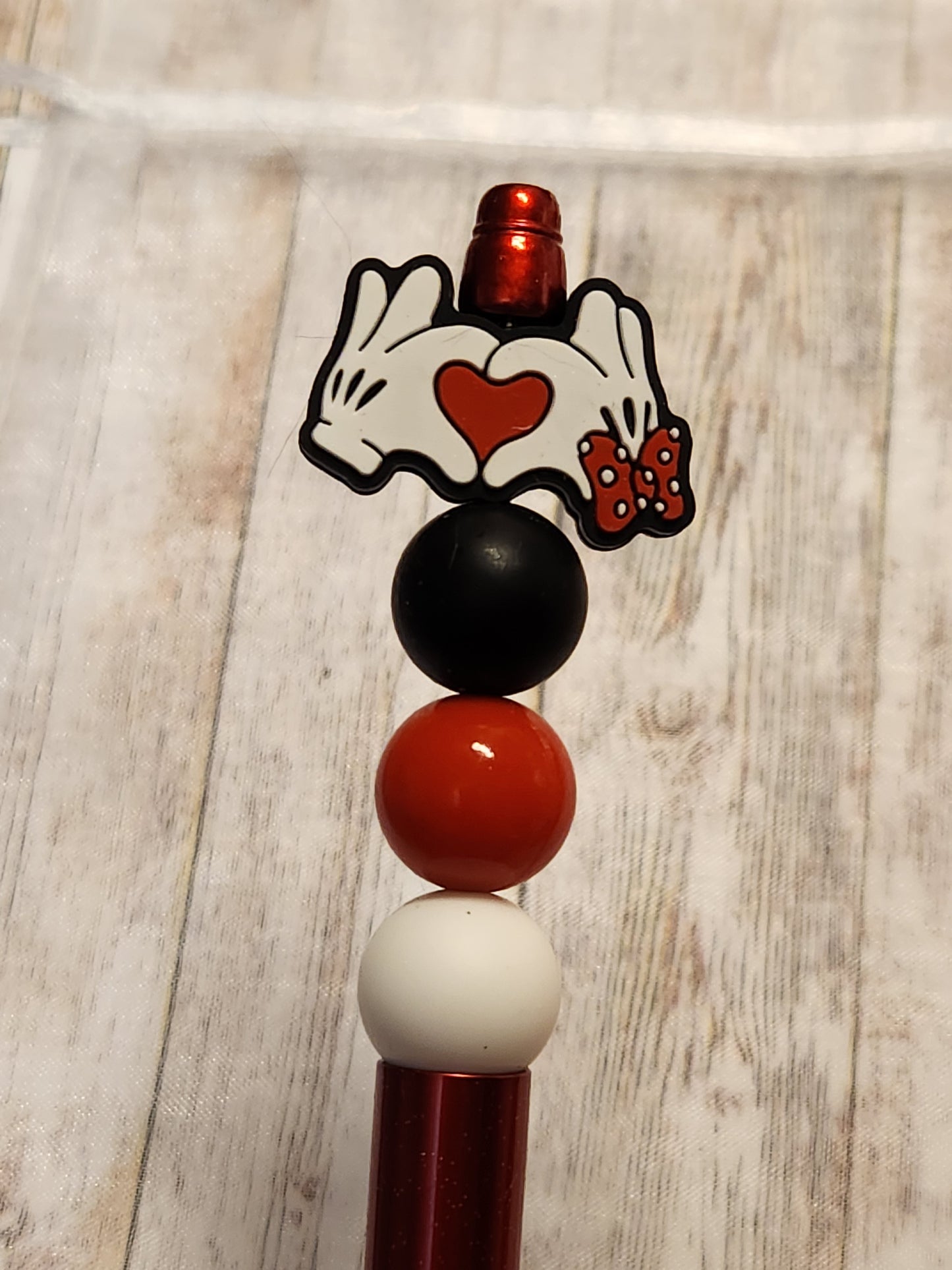 Beaded Pen: Love Collection (Mickey and Minnie hands)