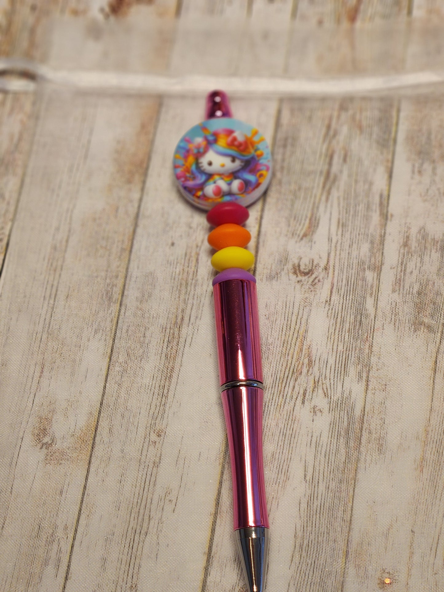 Beaded Pen: Hello Kitty (Unicorn, Rainbow)