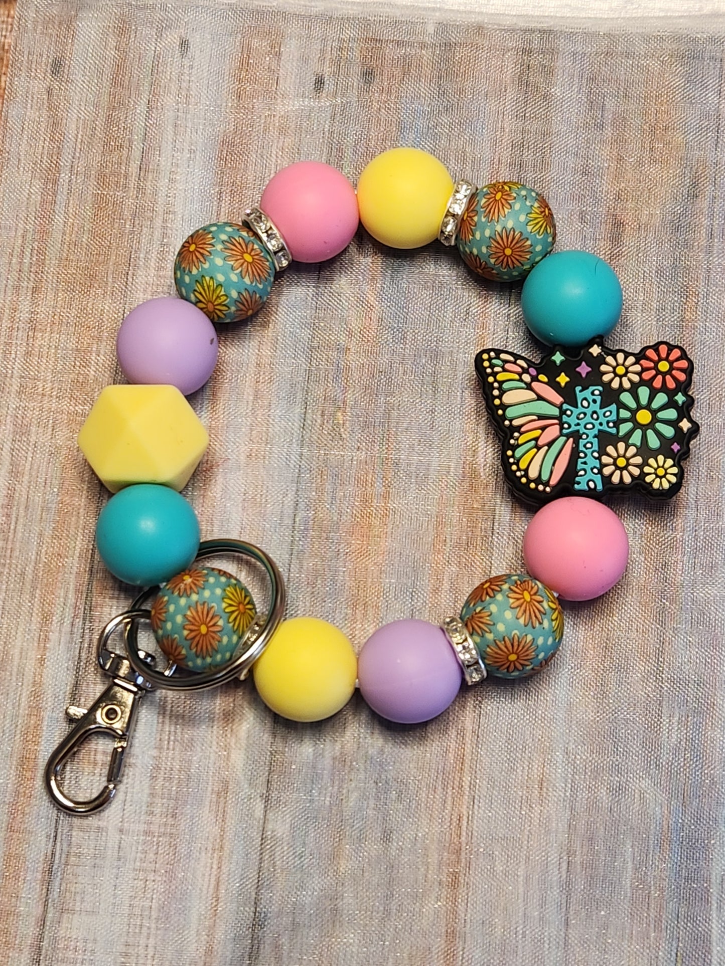 Wristlet: Faith (Butterfly and Cross, Spring, Summer)