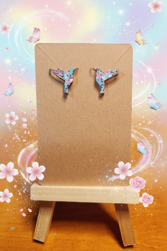 Stud Earrings: Hummingbird