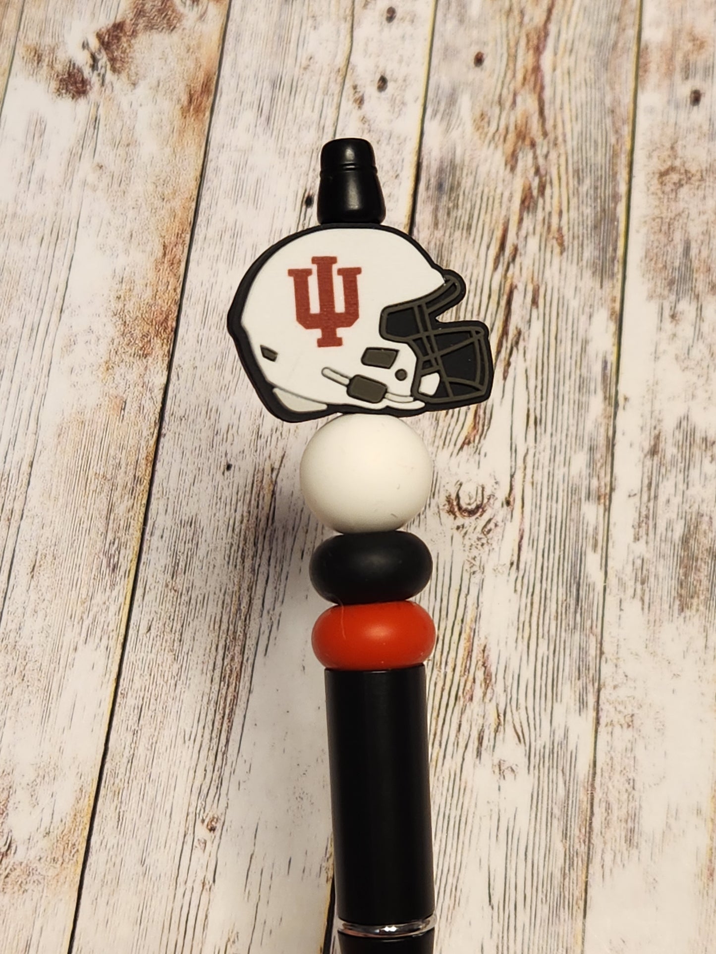 Beaded Pen: Hoosiers (football, black pen)