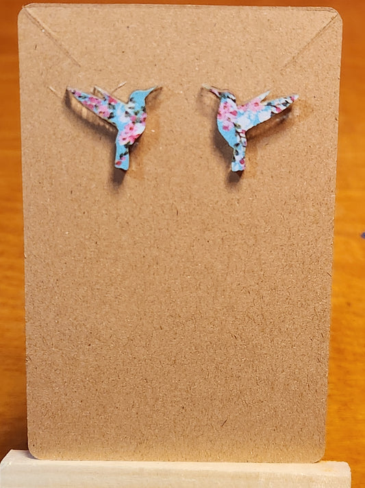 Stud Earrings: Hummingbird