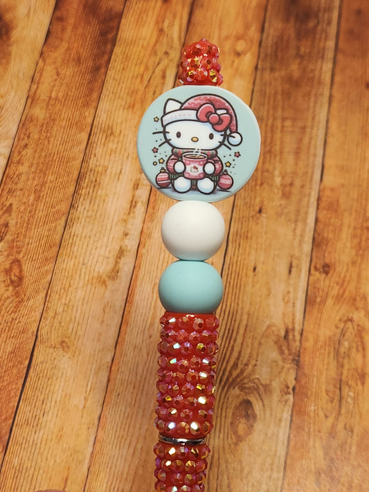 Beaded Pen: Winter (Hello Kitty and Cocoa)