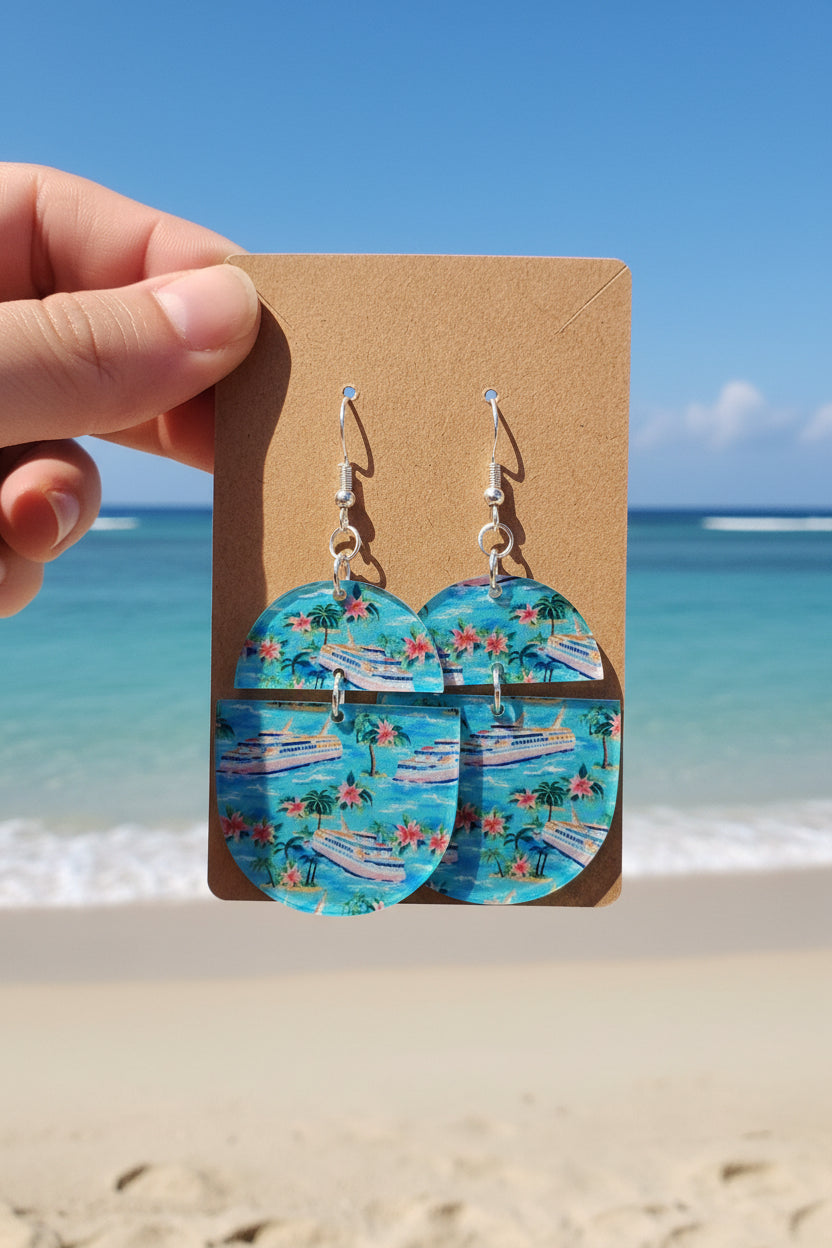 Earrings: Cruise Ship