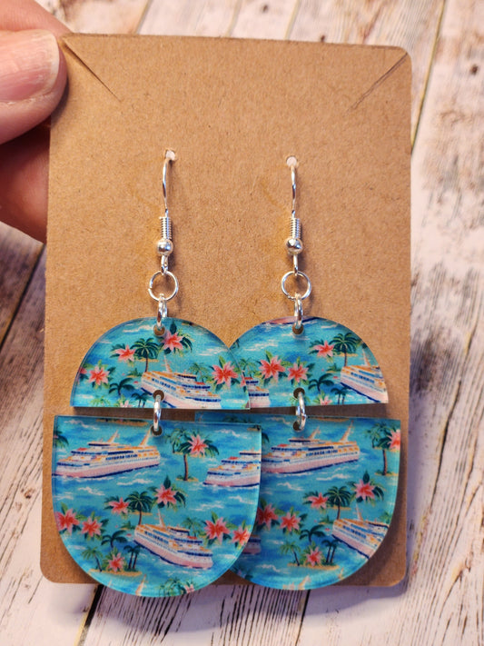 Earrings: Cruise Ship