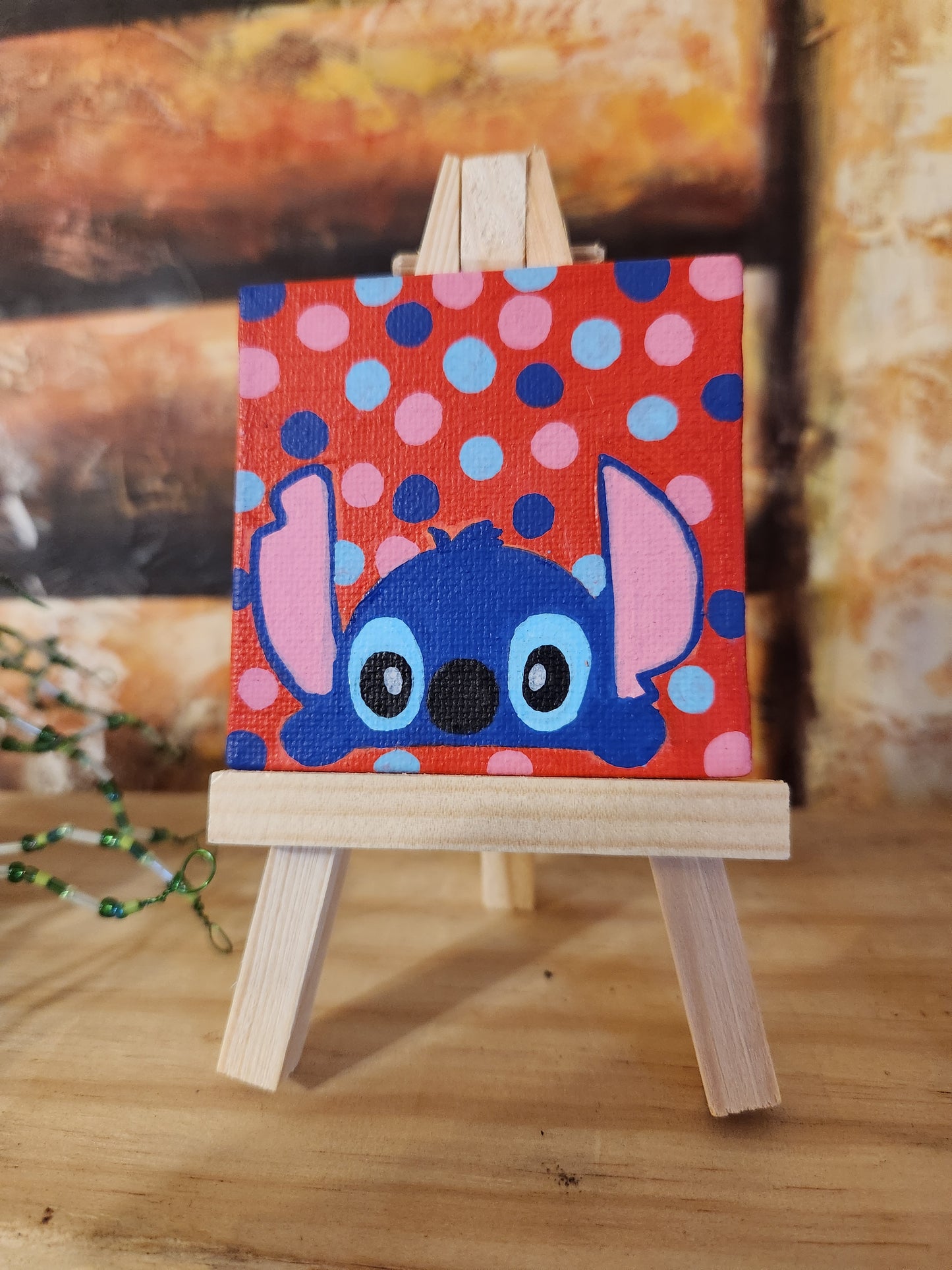 Mini Canvas: Stitch with Polka Dots