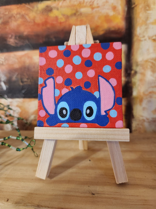 Mini Canvas: Stitch with Polka Dots