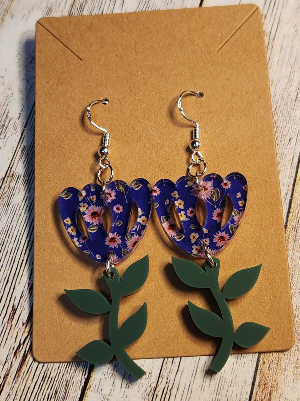 Earrings: Floral Earrings (purple flower)