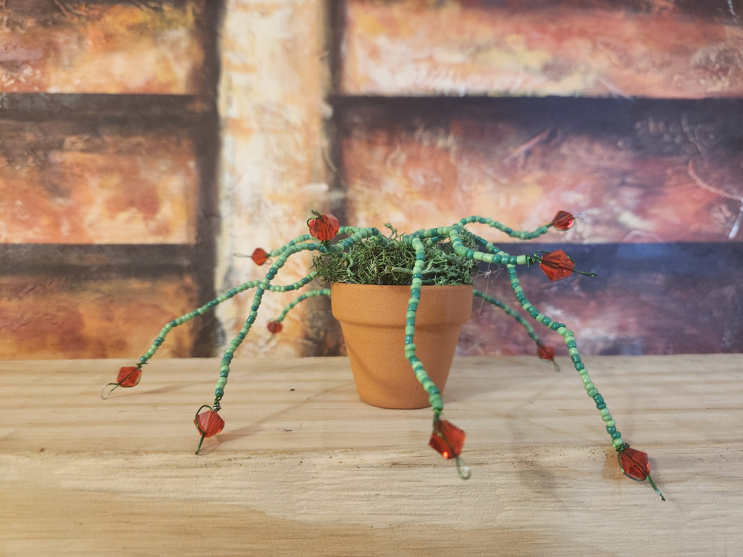 Beaded plant: Christmas Cactus Inspired