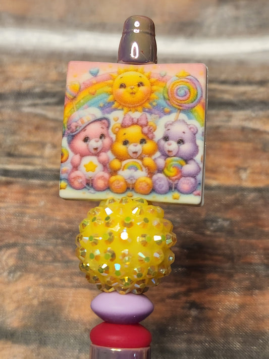 Beaded Pen: Care Bears