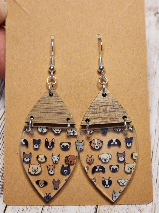 Earrings: Dog faces