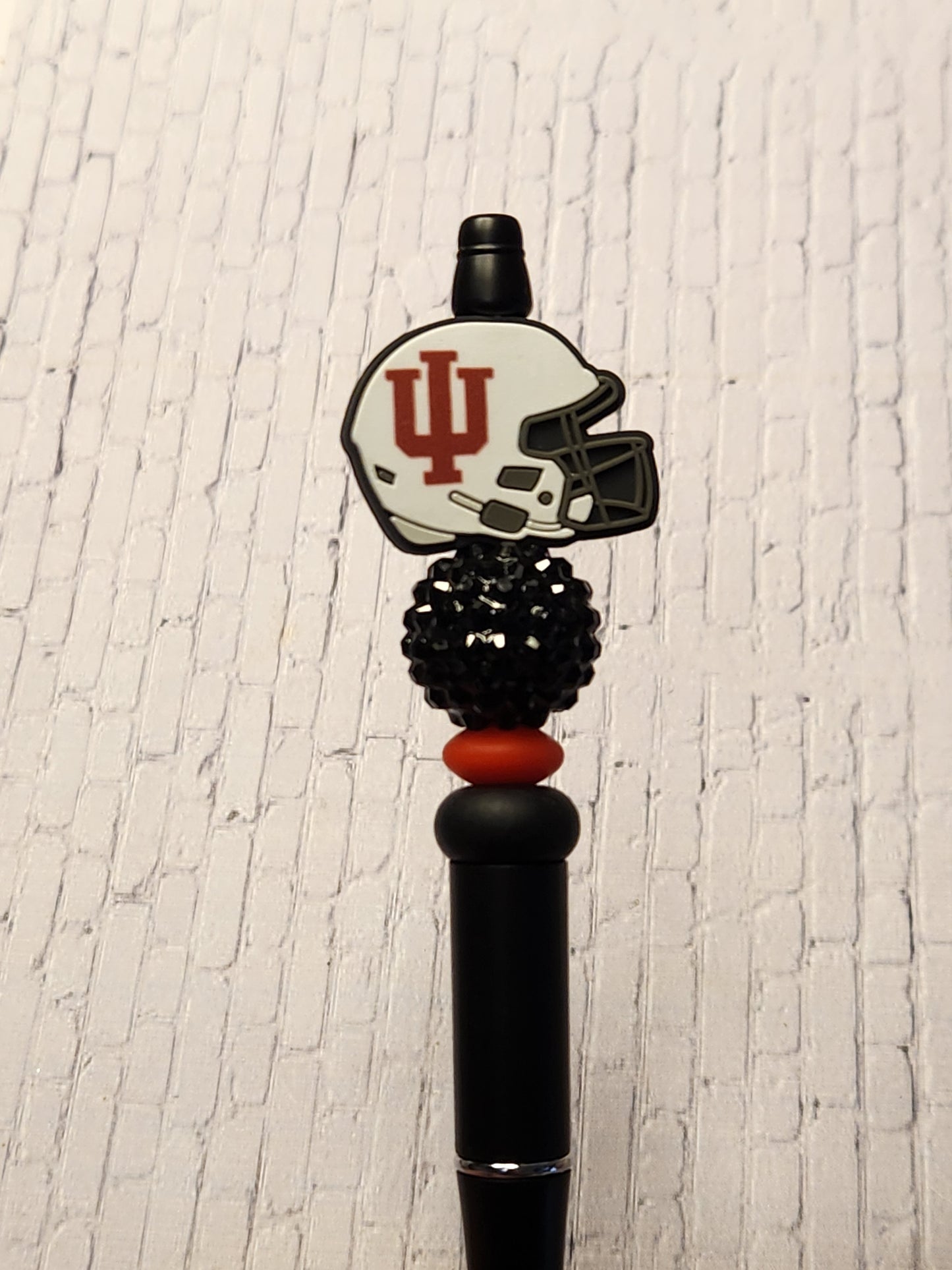 Beaded Pen: Indiana inspired (black sparkle bubblegum)