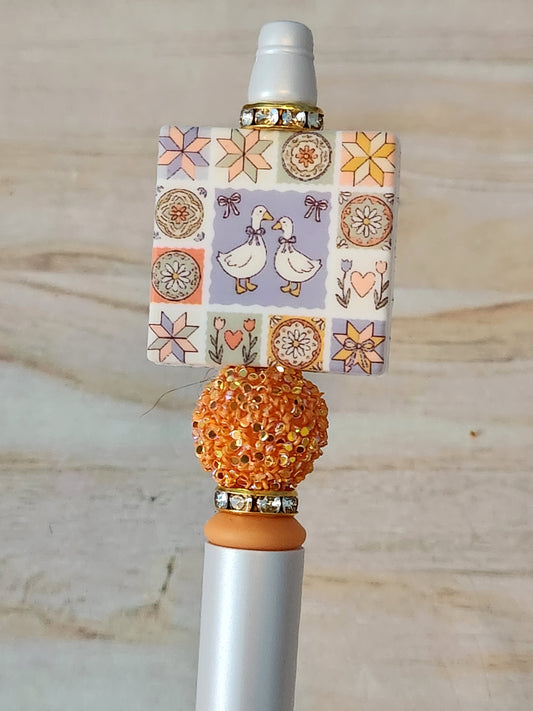 Beaded Pen: Country Geese