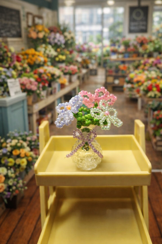 Beaded flower bouquet: pastel bouquet