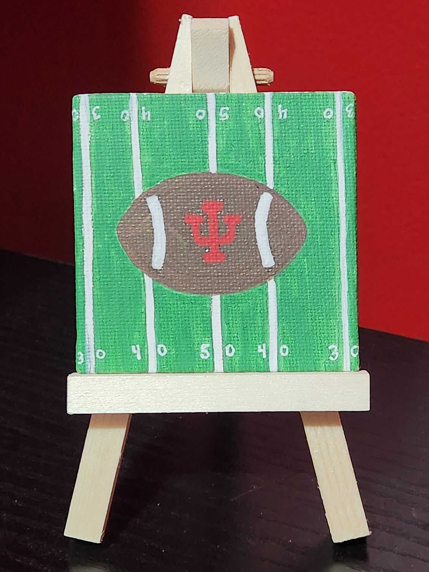 Mini Canvas: Indiana Football (rustic)