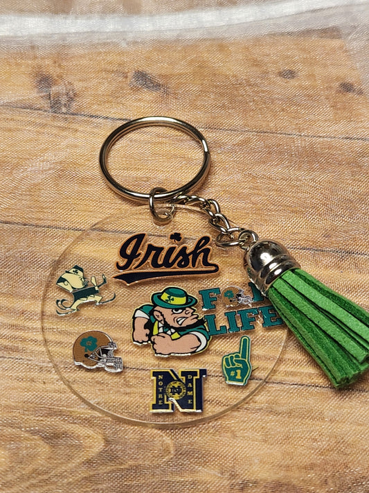 Circle Keychain: Notre Dame/Irish