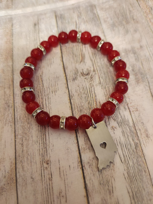 Bracelet: Indiana (Red with Spacers)