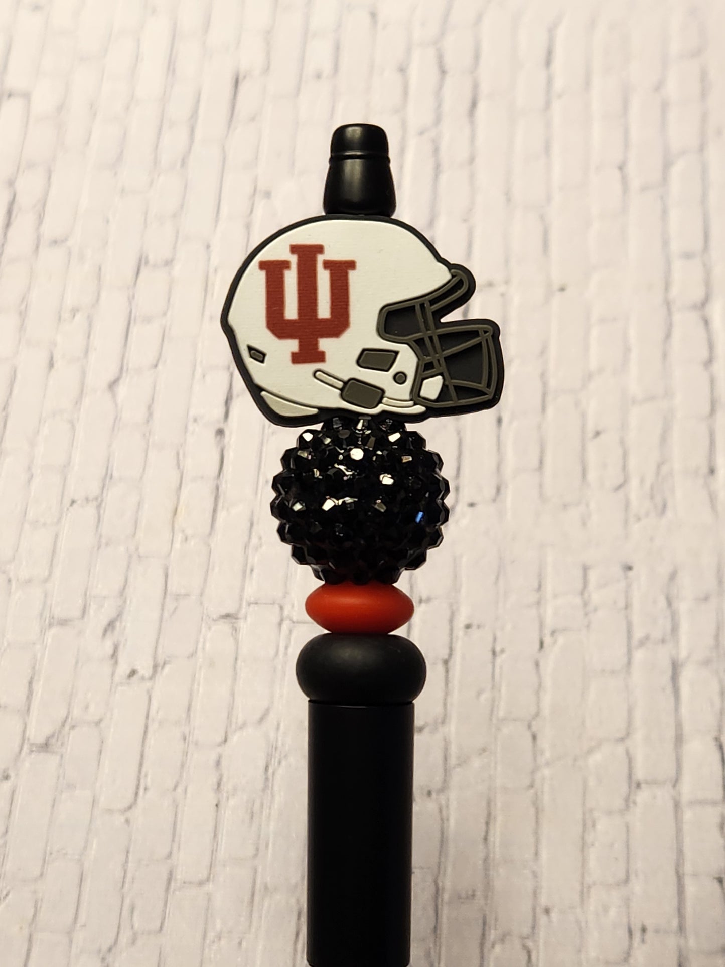 Beaded Pen: Indiana inspired (black sparkle bubblegum)
