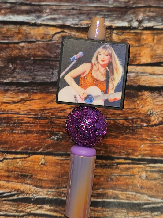 Beaded Pen: Taylor (purple tones)