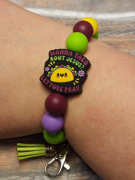 Wristlet: Wanna Taco bout Jesus? Lettuce Pray!