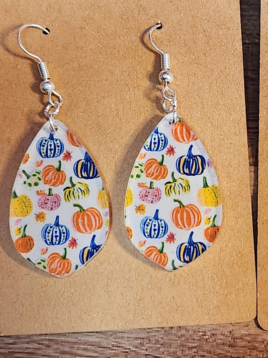 Earrings: Fall (bright pumpkins)