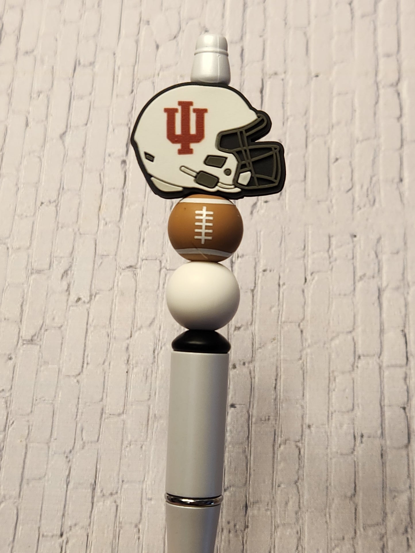 Beaded Pen: Indiana inspired (with a football bead)
