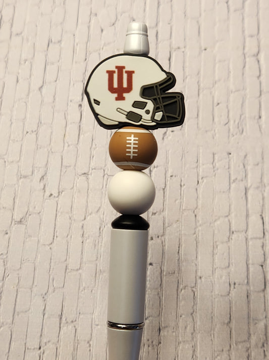 Beaded Pen: Indiana inspired (with a football bead)
