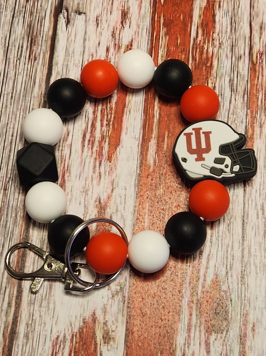 Wristlet: Hoosiers (football, black, red, white)