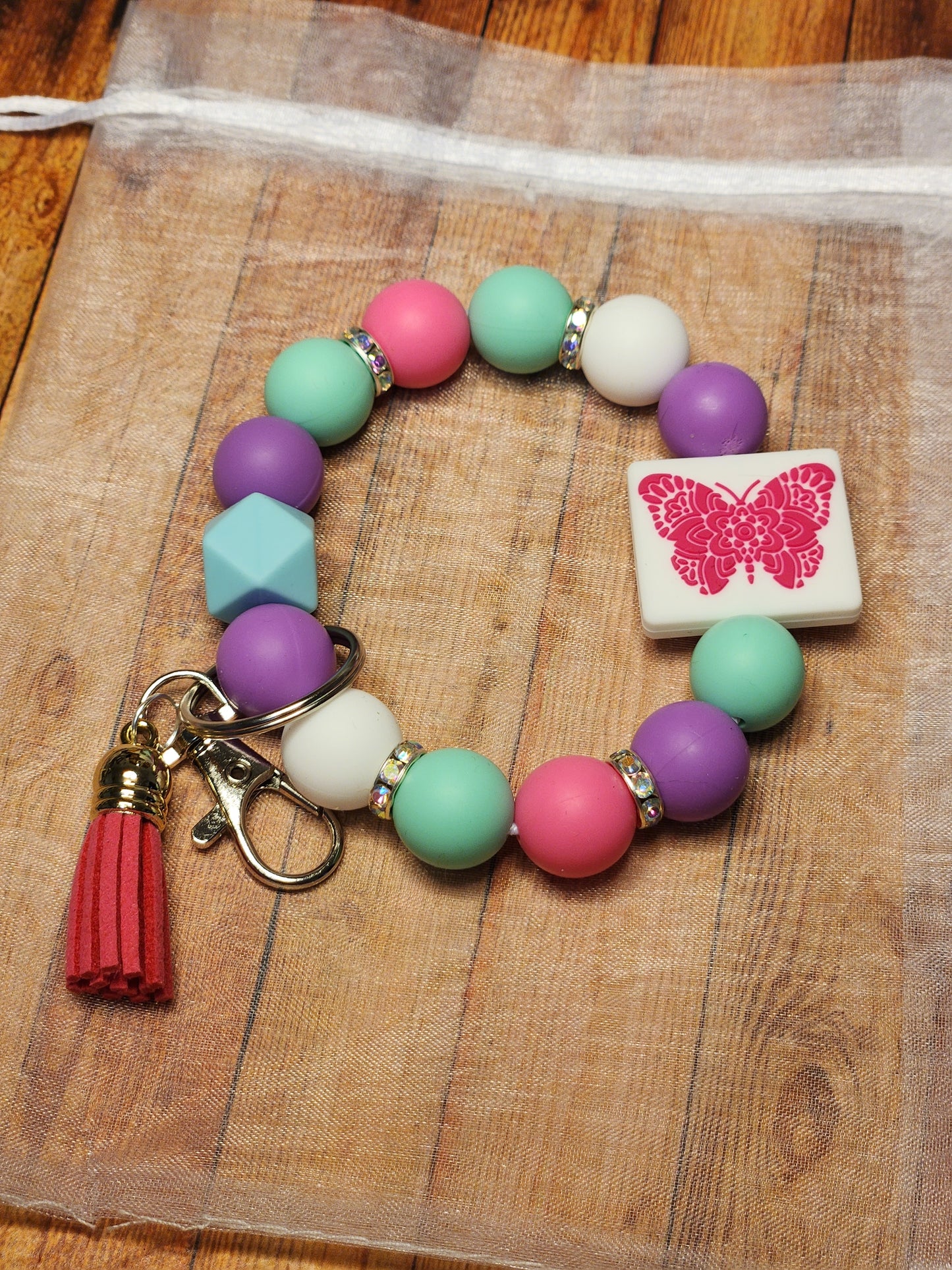 Wristlet: Without change, there would be no butterflies (double-sided)