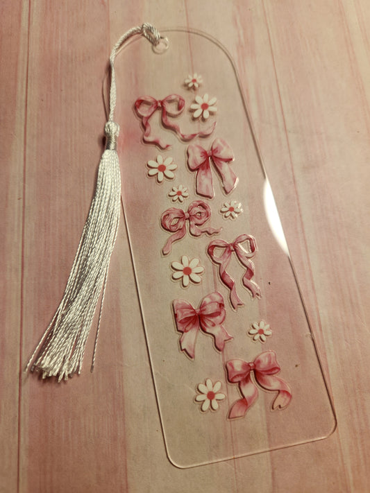 Bookmark: Bows (Pink bows and daisies)