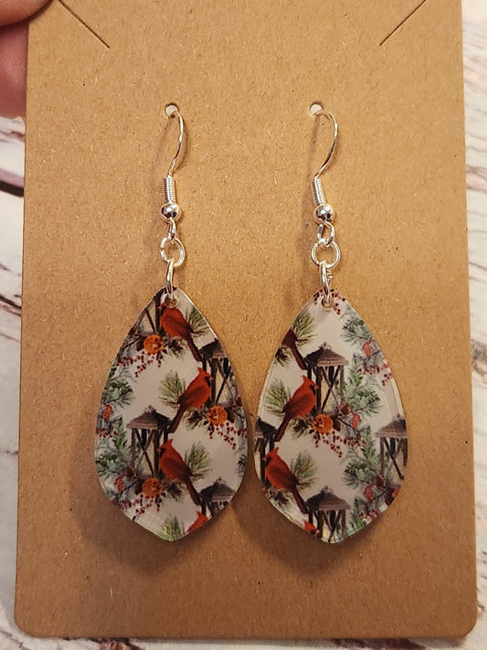 Earrings: Winter (Cardinals)