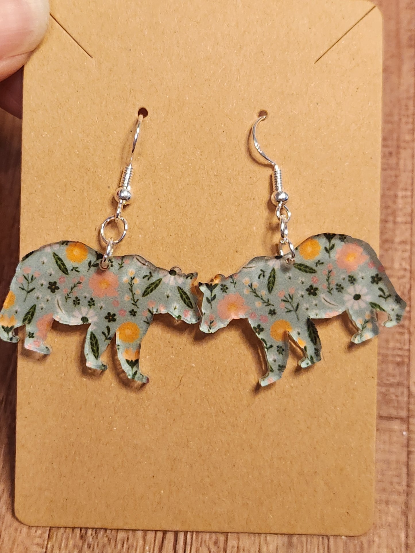 Earrings: Floral Bears