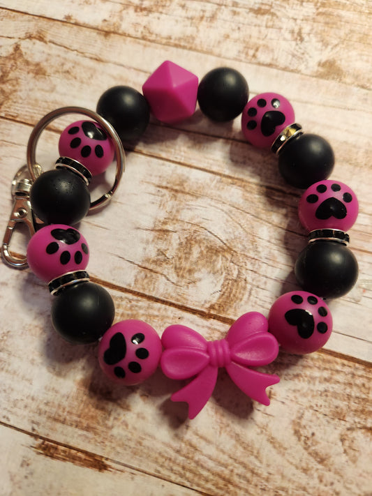 Wristlet: Bows (Paw Prints)