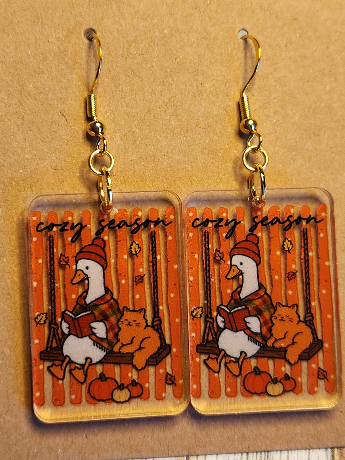 Earrings: Fall (Cozy Season, goose, cat)