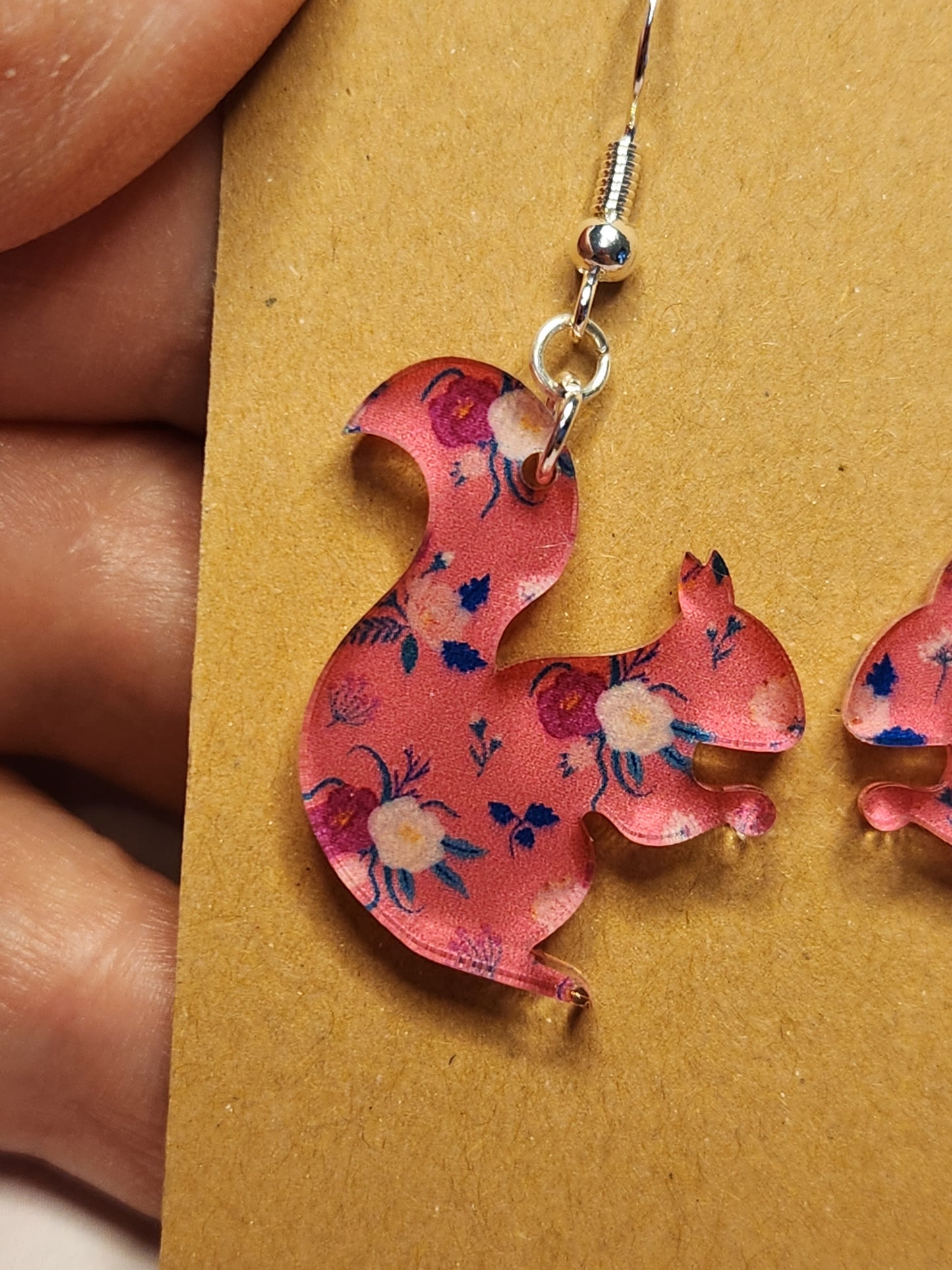 Earrings: Floral Squirrels