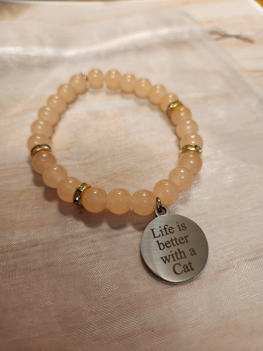 Bracelets: Life is Better with Cats (Peach)