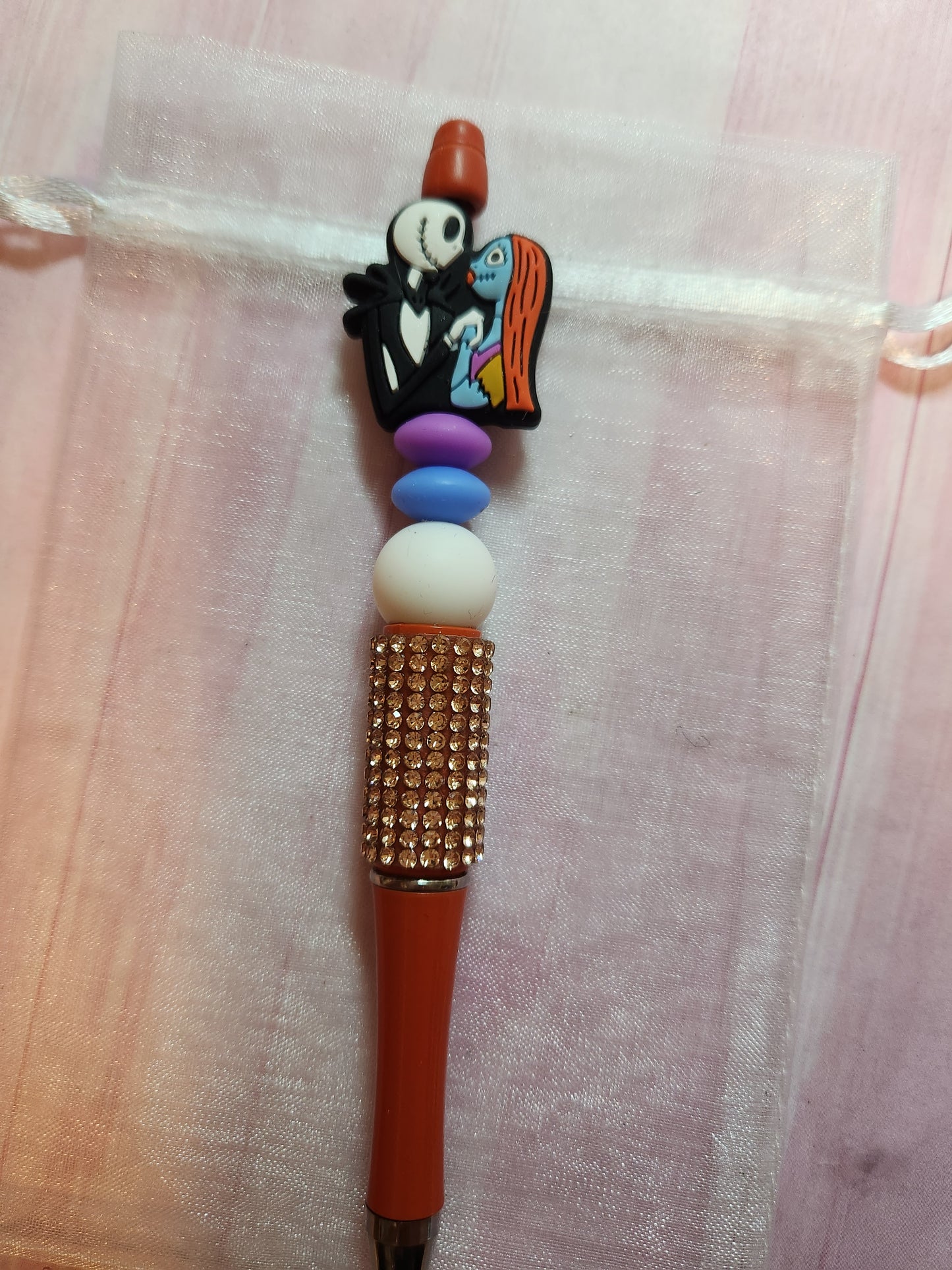 Beaded Pen: Nightmare (Jack and Sally holding hands)