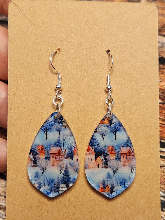 Earrings: Winter (Christmas Village)