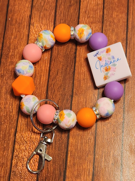 Wristlet: Indiana (purple, orange and pink)