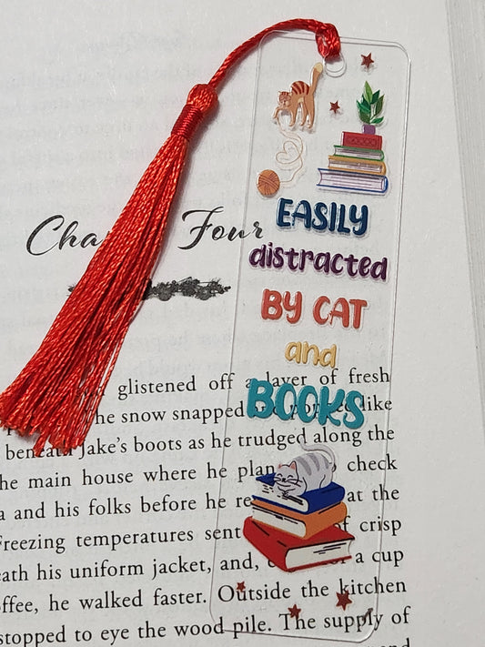 Bookmark: Easily Distracted by books and cats