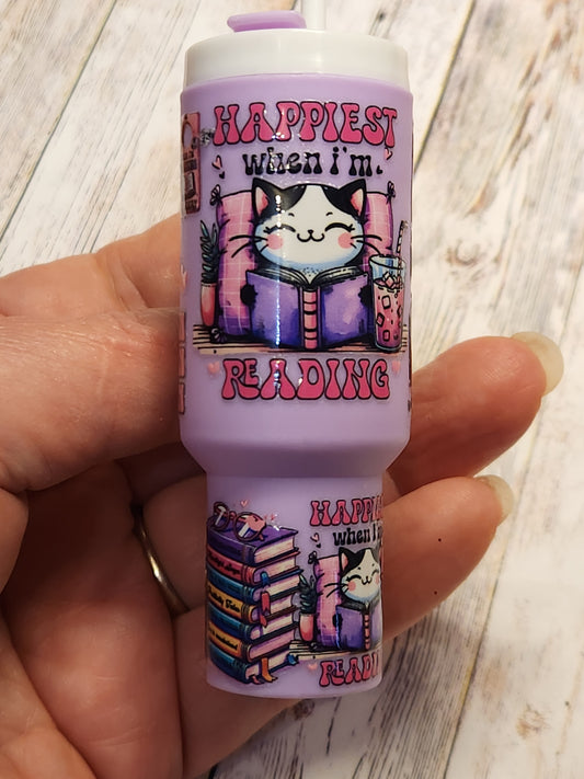 Chapstick Tumbler: Cat Reading a book