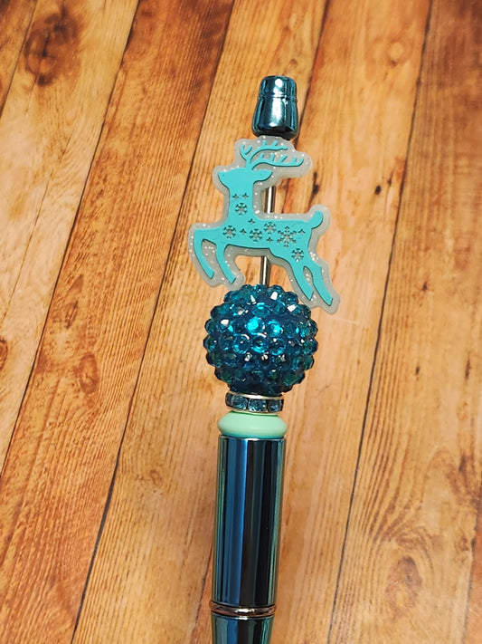 Beaded Pen: Winter (Reindeer)