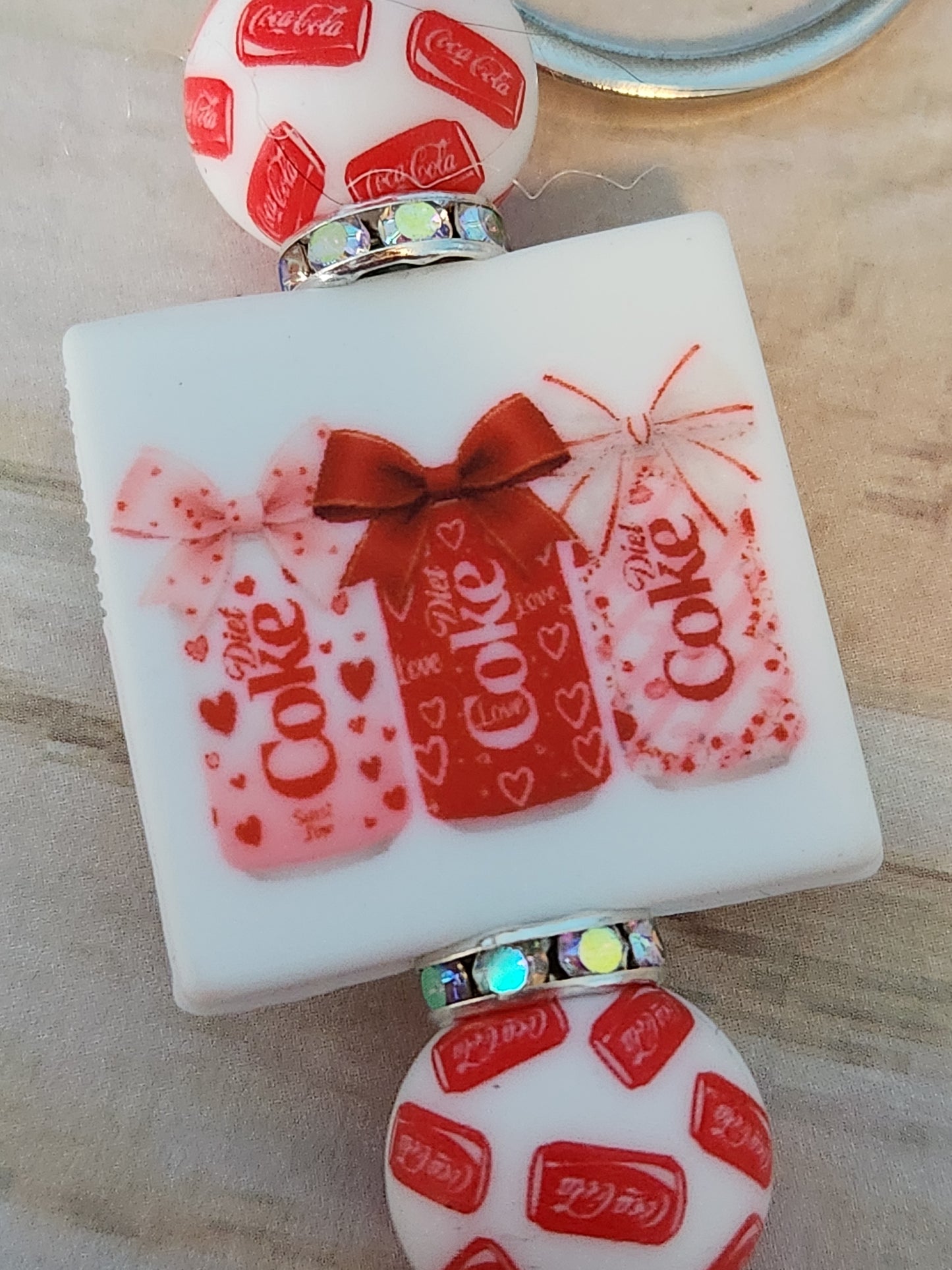 Keychains: Coca Cola Cans with Bows