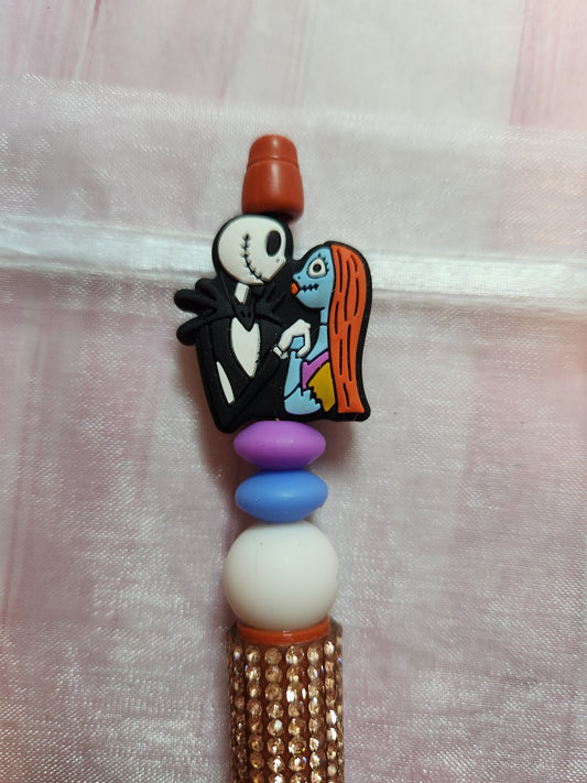 Beaded Pen: Nightmare (Jack and Sally holding hands)