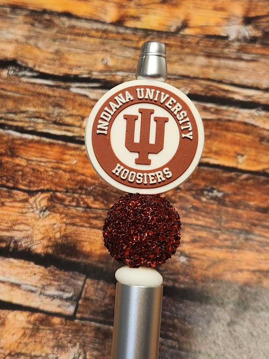 Beaded Pen: Hoosiers (Hoosiers, Crimson)