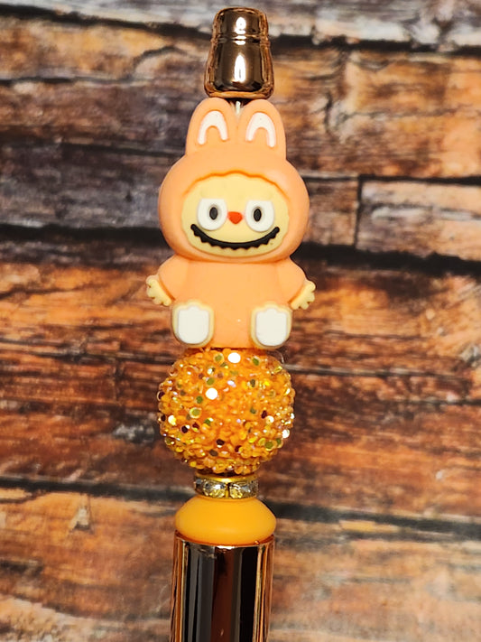 Beaded Pen: Labubu (peach/tan)