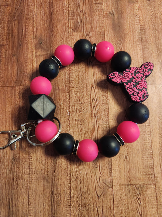 Wristlet: Cows (Hot pink)