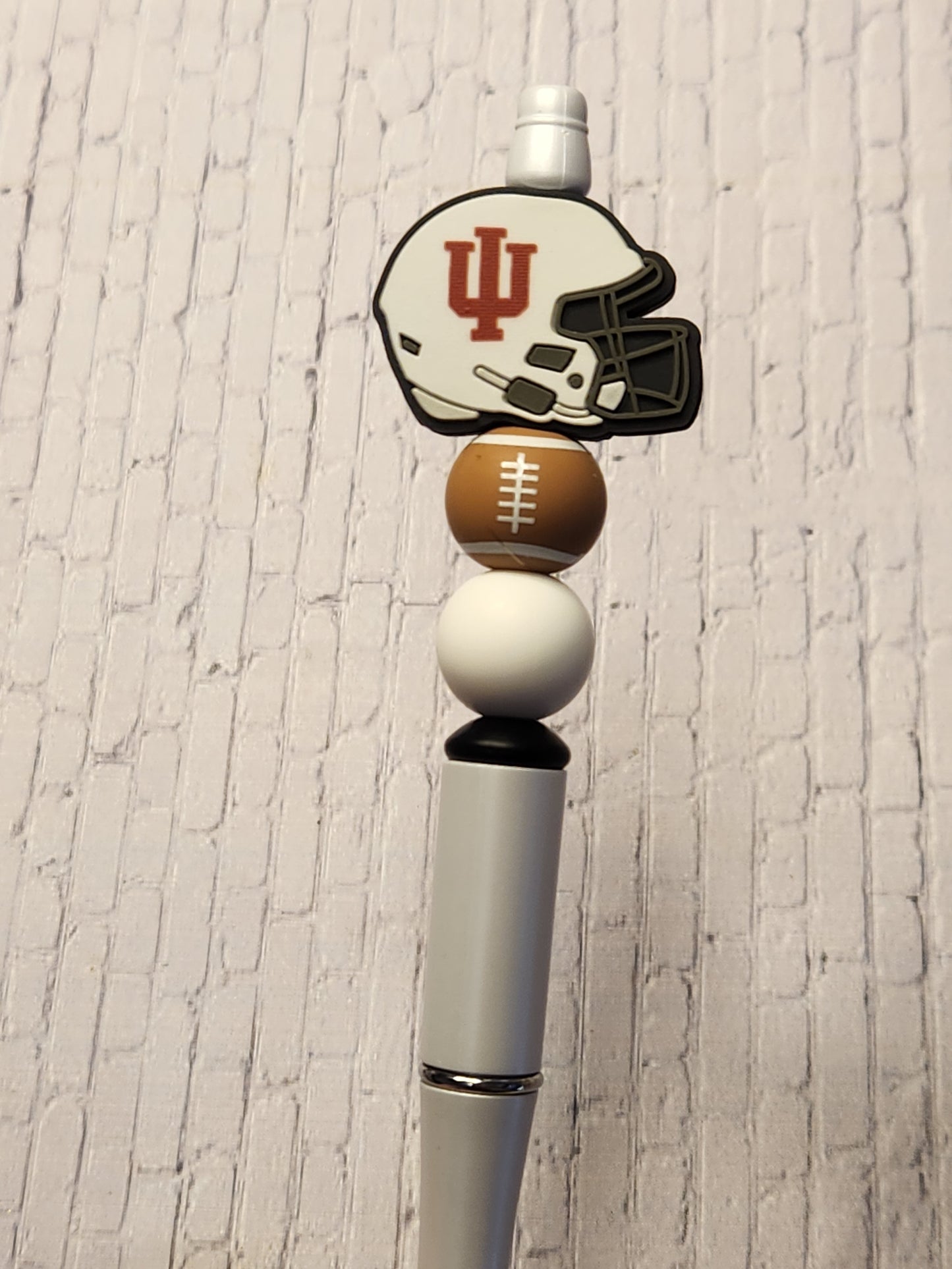 Beaded Pen: Indiana inspired (with a football bead)