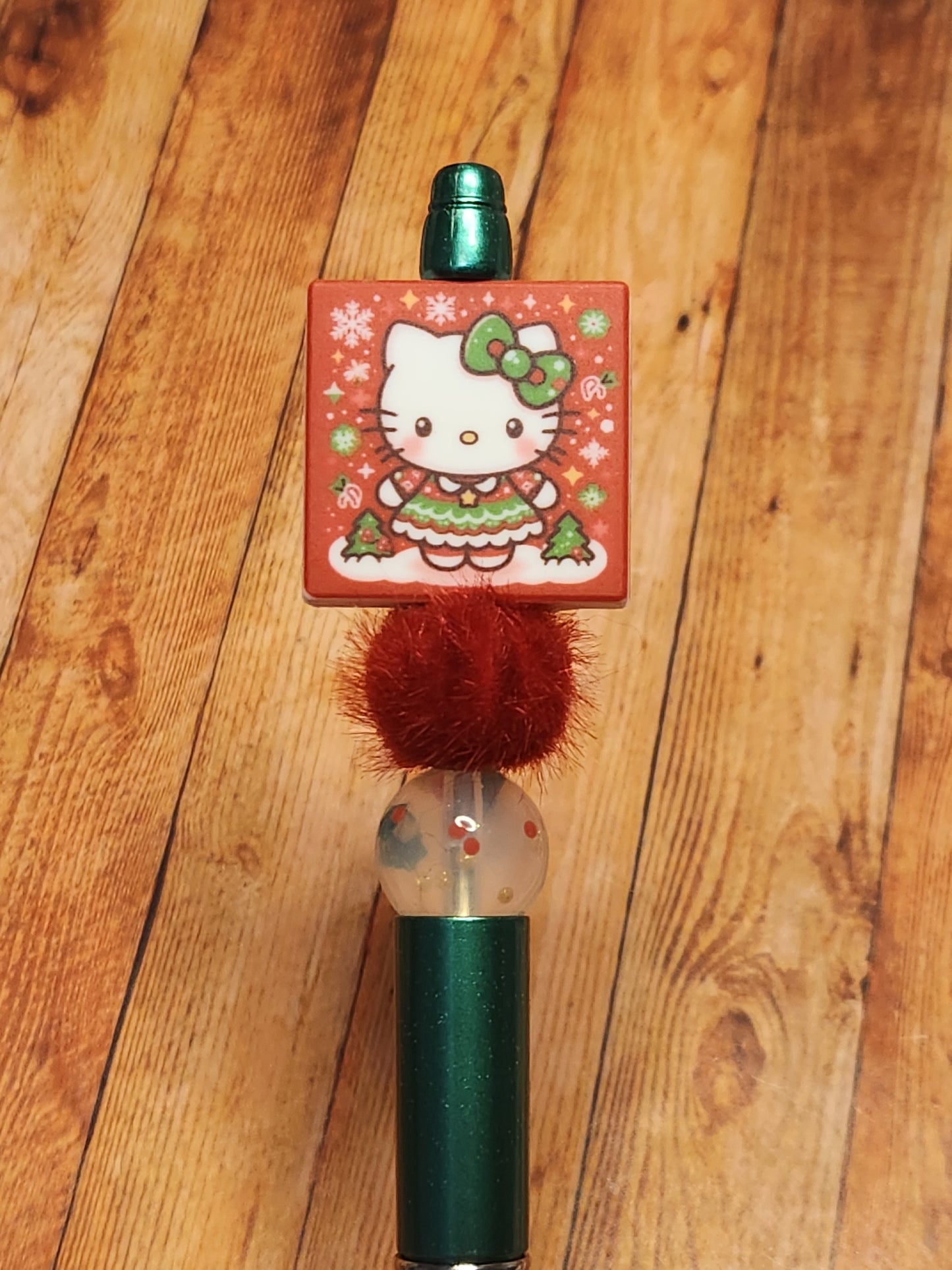 Beaded Pen: Winter (Hello Kitty in Christmas Sweater)
