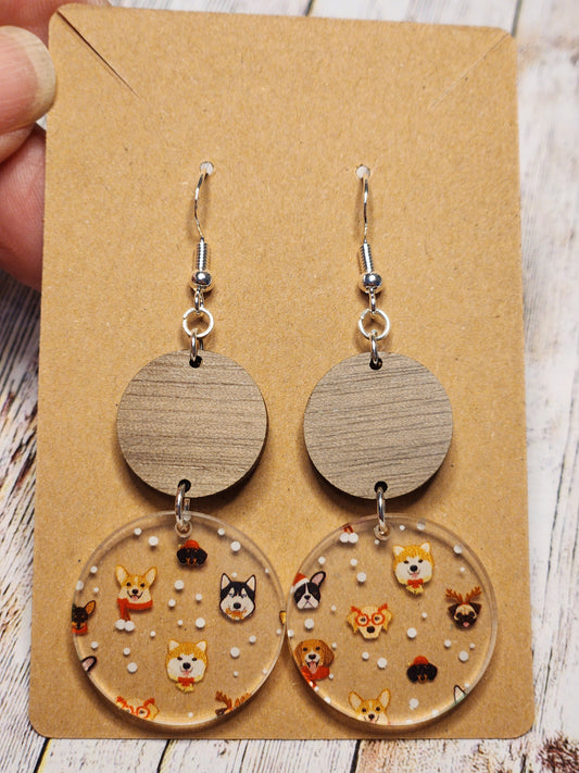 Earrings: Winter Collection (Dogs and snowflakes)